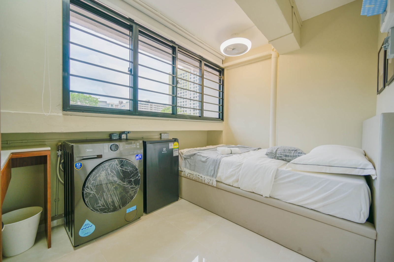 Built-In Kitchenette with Microwave & Prep Counter
