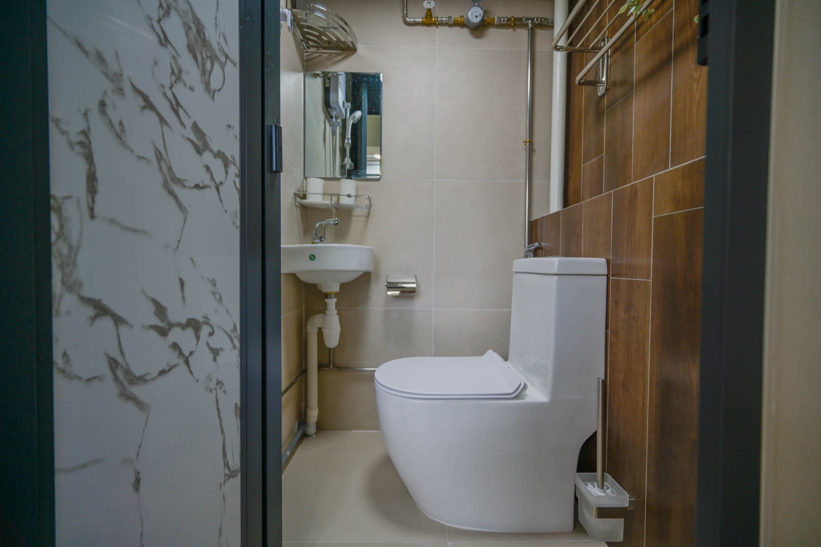 Ensuite Bathroom with Timber Accents
