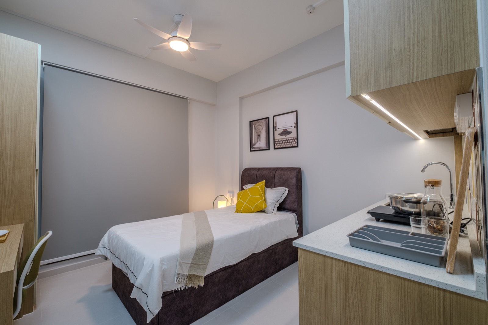 Clean White Plastered Walls & Lighting