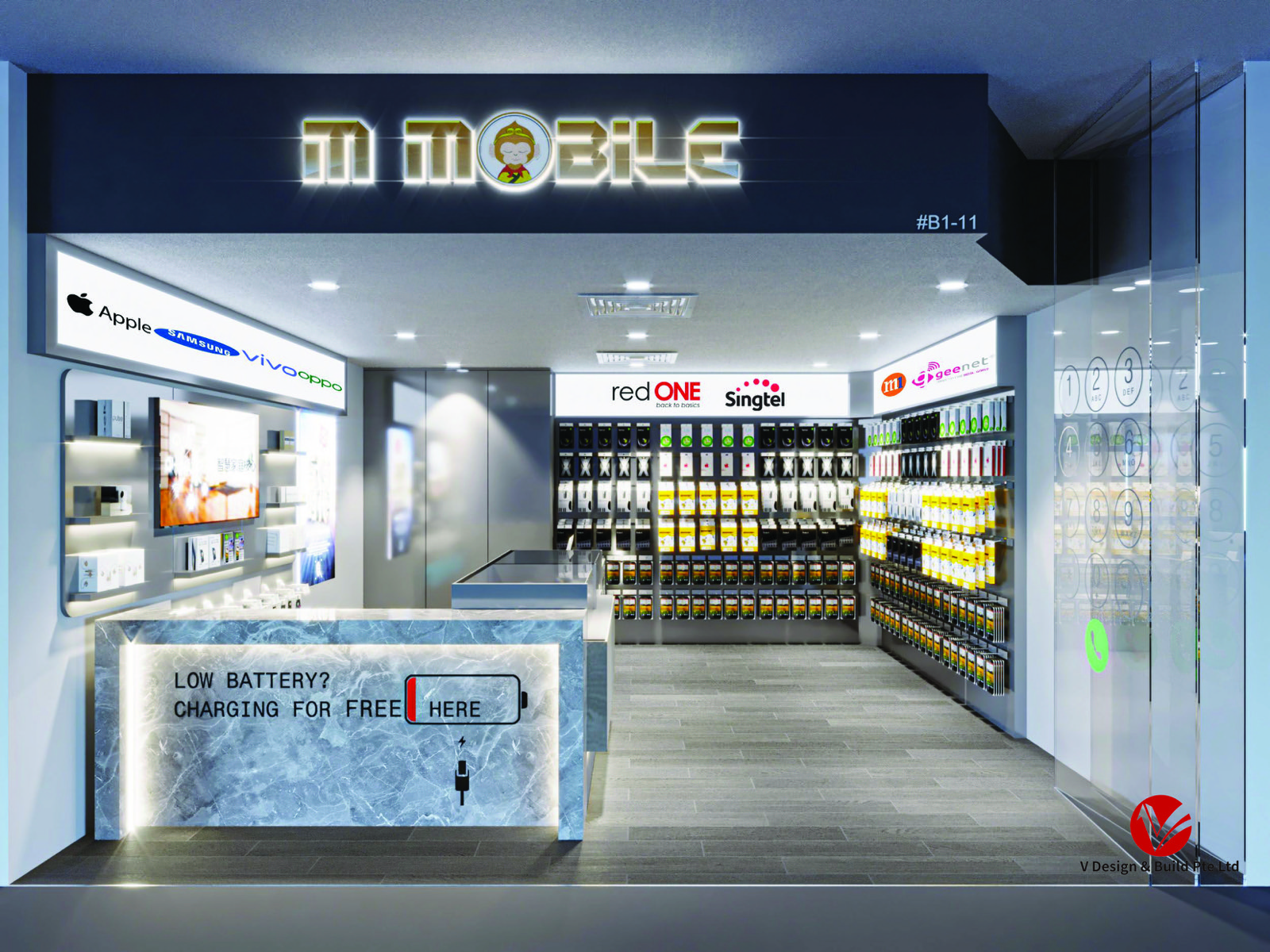 Shopfront — Backlit M MOBILE Signage & Glass Facade