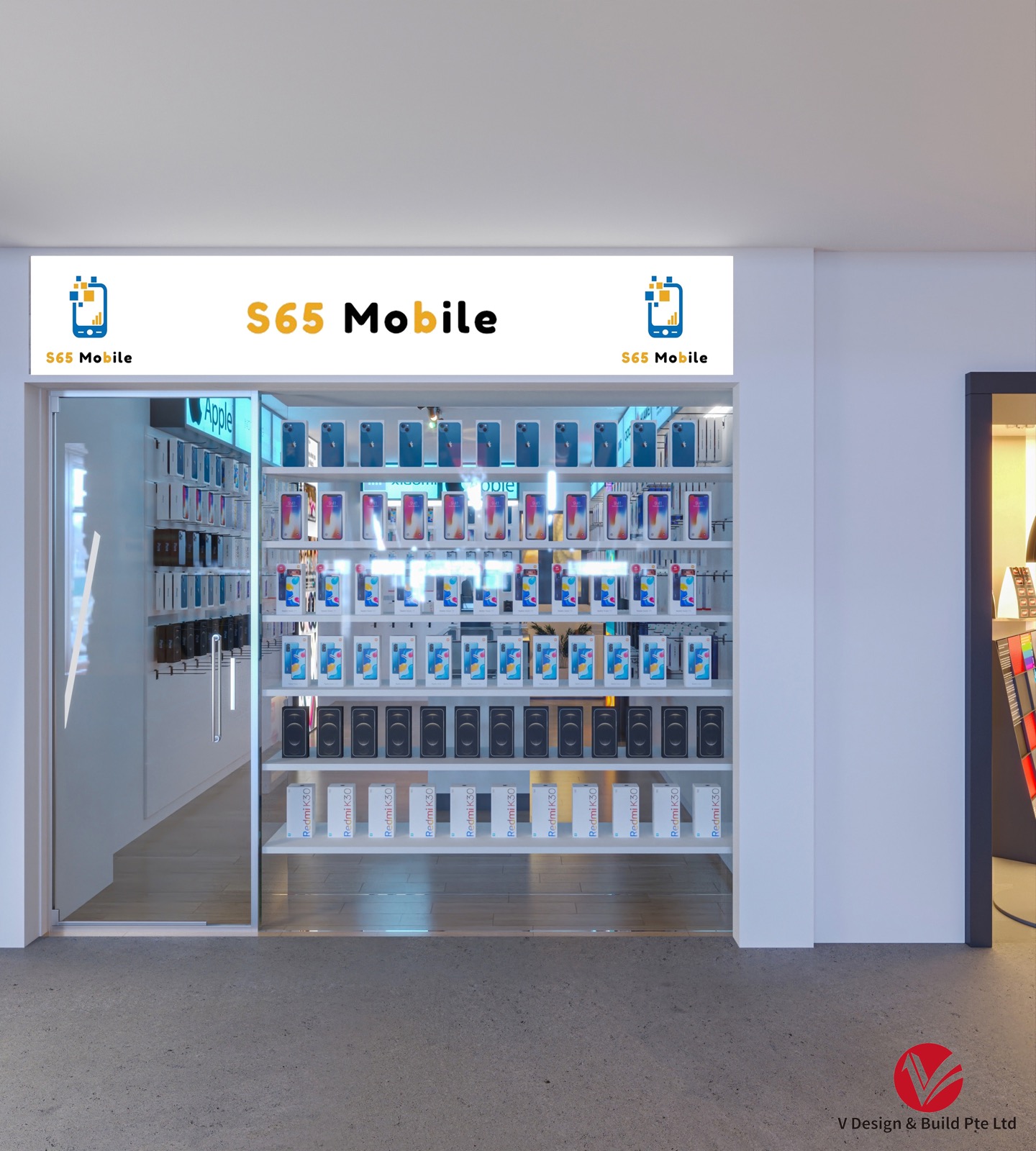 Shopfront — Backlit S65 Mobile Signboard & Glass Facade